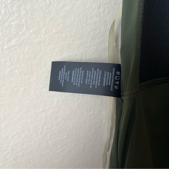 Amoressa Halter green with gold medal hardware One Piece Swimsuit Size 14 - Picture 6 of 7